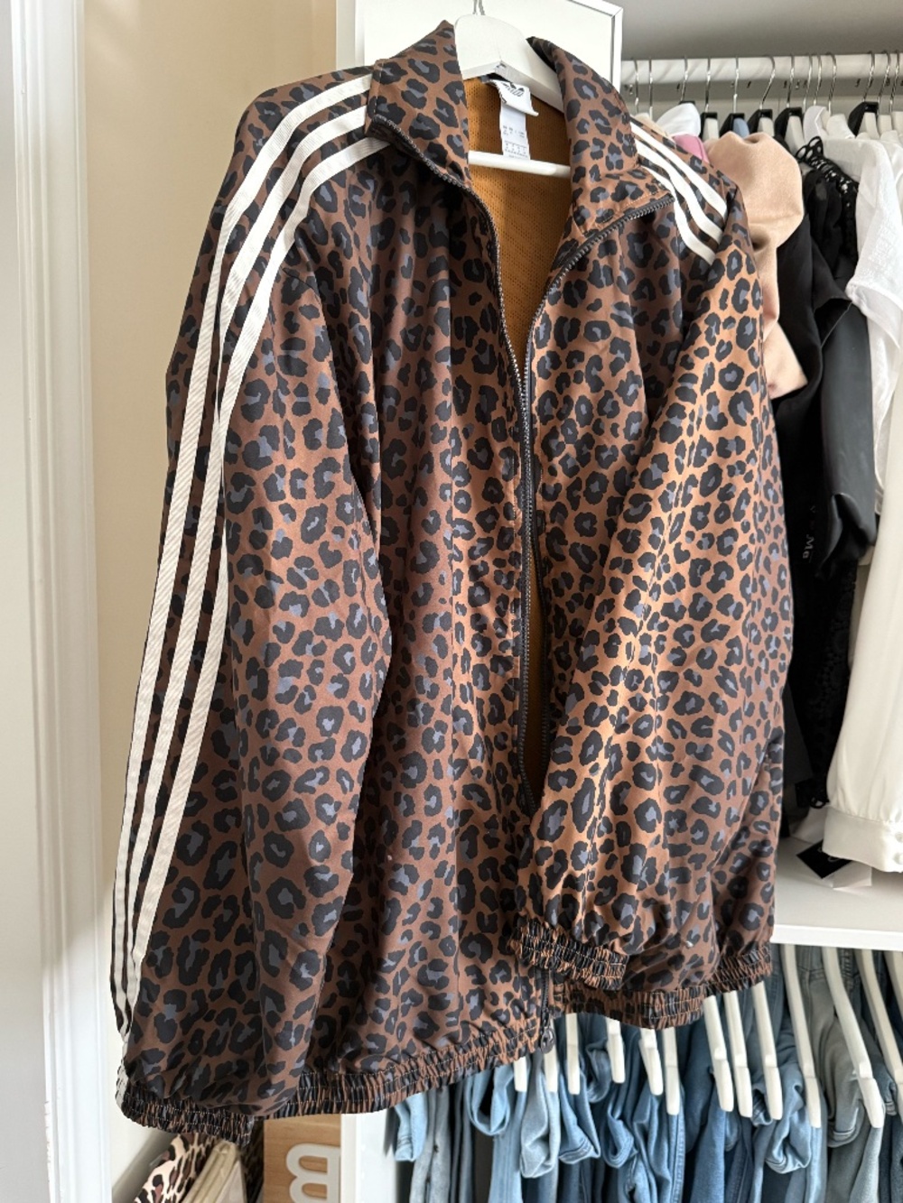 Adidas leopard oversized track jacket large - Picture 2 of 3